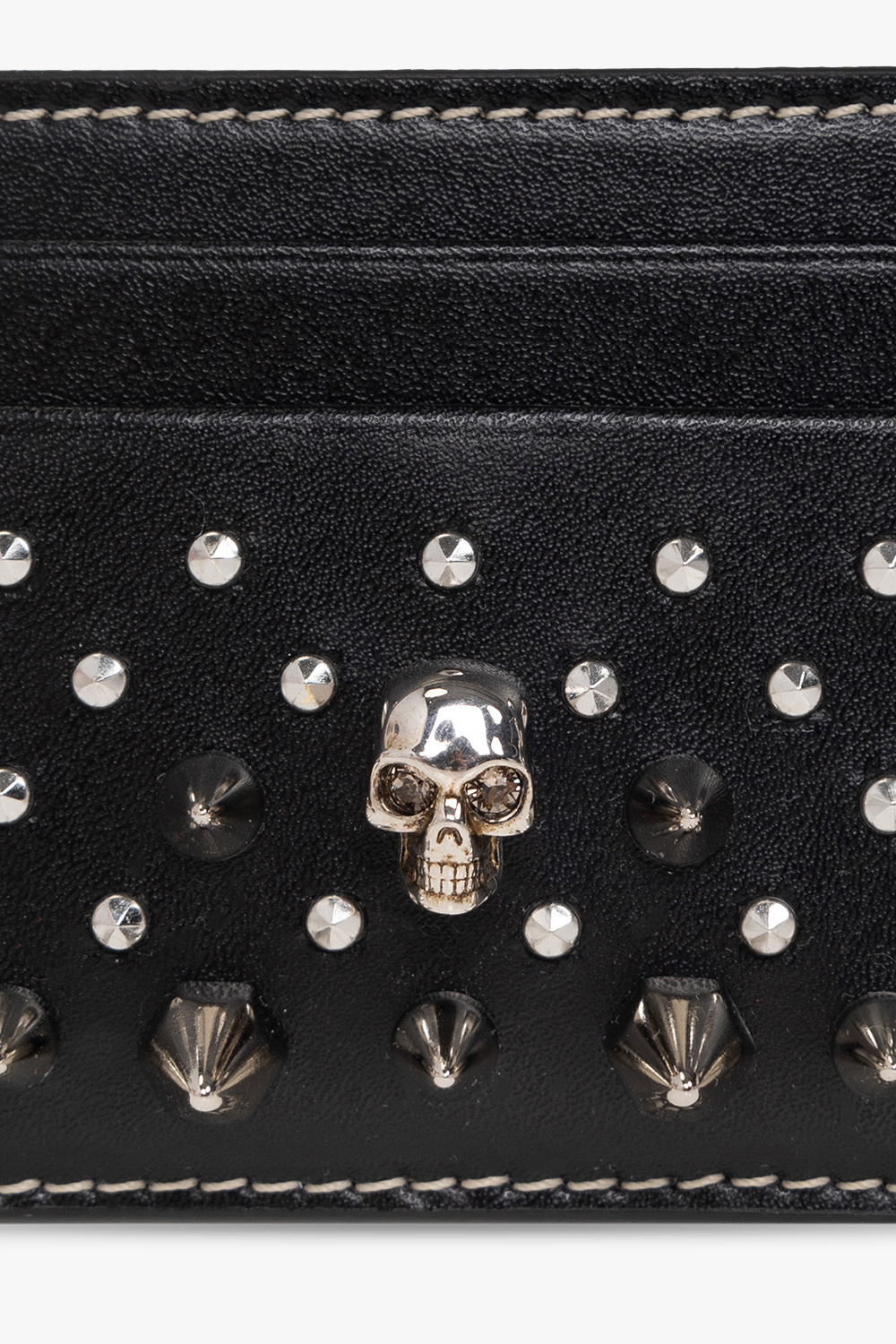 alexander mcqueen☆スカルカードケース_632038 1JMFG 6050 Women's Skull Card Holder in Black | McQueen US